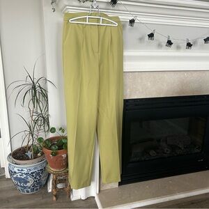 NWOT The Workshop Lime Green Highwaisted Widelegged Dress pants